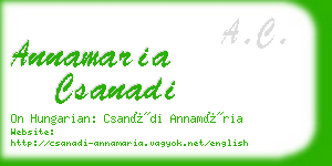 annamaria csanadi business card